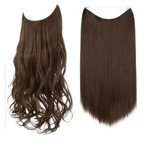 NEW!! ThatHair Brand Med Brown Wavy and Straight Hair Halo’s